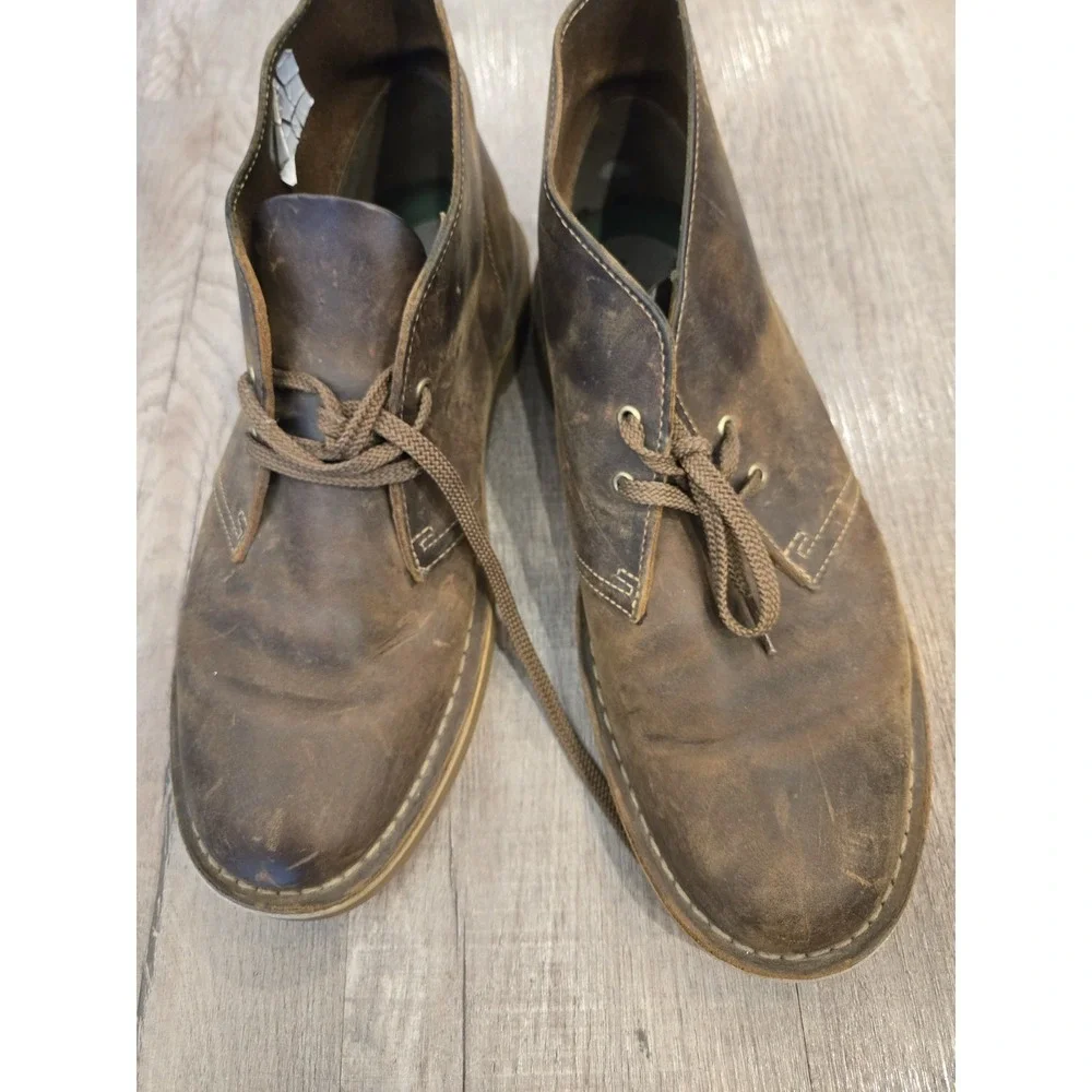 Clarks Desert Boots Men's Size 10.5 M Bushacre Chukka Brown Leather Shoes